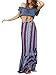 Berrygo Women's Boho High Waist Split Printed Ruffled Mermaid Loose Wrap Cotton Summer Beach Long Maxi Skirt