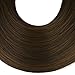SARLA Invisible Wire Hair Extensions with 3 Clips Long Synthetic Wavy Curly Hairpiece Adjustable Transparent Headband for Women 18 Inch Ginger Brown
