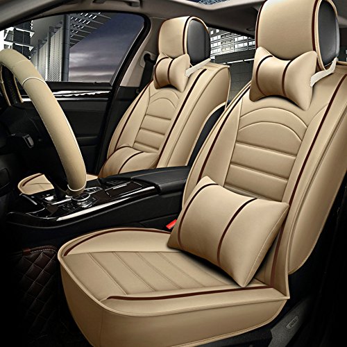 ANKIV FULL SET Universal Fit 5 Seats Car Sedan Suv Seat Covers Protectors Waterproof Pu Leather Auto Seat Cushions