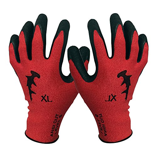 Hammerhead Cut Resistant (Lv5) Gloves, Puncture Resistant (Lv3), Latex Grip (Large)