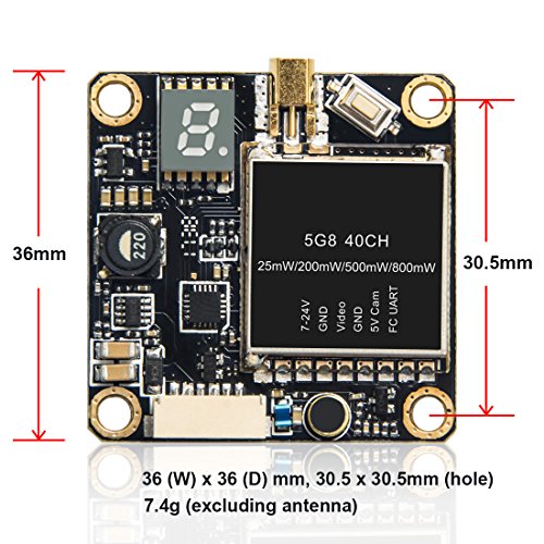 Wolfwhoop Q3-S 5.8GHz 0.01/25/200/500/800mW 40CH Switchable FPV Video Transmitter with MMCX to SMA Female and Integrated FC Uart Support VTX settings in Betaflight OSD