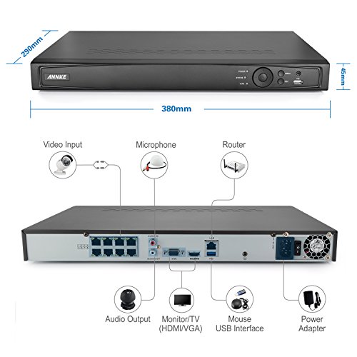 ANNKE-60MP-8Ch-Network-NVR-Security-System-with4x-40MP-POE-Outdoor-Bullet-IP-Cameras-100ft-Night-Vision-One-4TB-HDD-Included