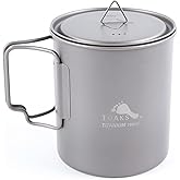 TOAKS Titanium 750ml Pot Backpacking Camping Cup Ultralight Camping Cookware with Lid & Foldable Handle