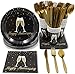 144-Piece Happy Anniversary Party Decorations and Supplies, Includes Plates, Napkins, Cups, and Cutlery, Bulk Set for Wedding, Work, or Milestone Anniversaries (Serves 24 Guests)