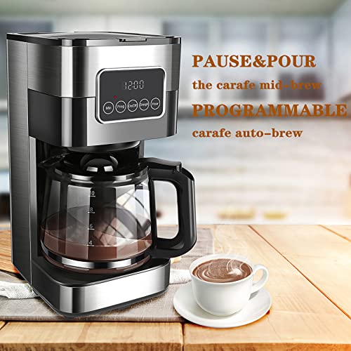Programmable Coffee Maker 10 Cup Drip Coffee Maker with Glass Coffee