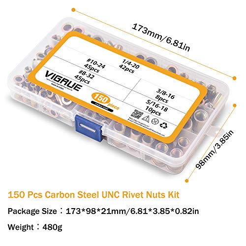 5 VIGRUE+150pcs+Nutsert+Assortment+Threaded