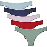 Nightaste Women's Soft Cotton Tanga Panties 5-Pack, Breathable Cheeky Bikini Sport Underwear