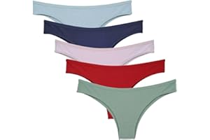 Nightaste Women's 5-Pack Soft Cotton Tanga Panties Breathable Sport Cheeky Half Back Coverage Bikini Underwear