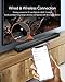 Sound Bar, Vinoil 2.1 Channel Sound Bar for TV with Strong Bass Dual Connection, 110 dB 80W Wired and Wireless Sound Bar Speakers with Build in Subwoofer, Optical/AUX/Coaxial Input
