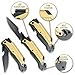 OUTXPRO Pocket Knife with Flashlight, Fire Starter, Bottle Opener and Saw Blade – Gold