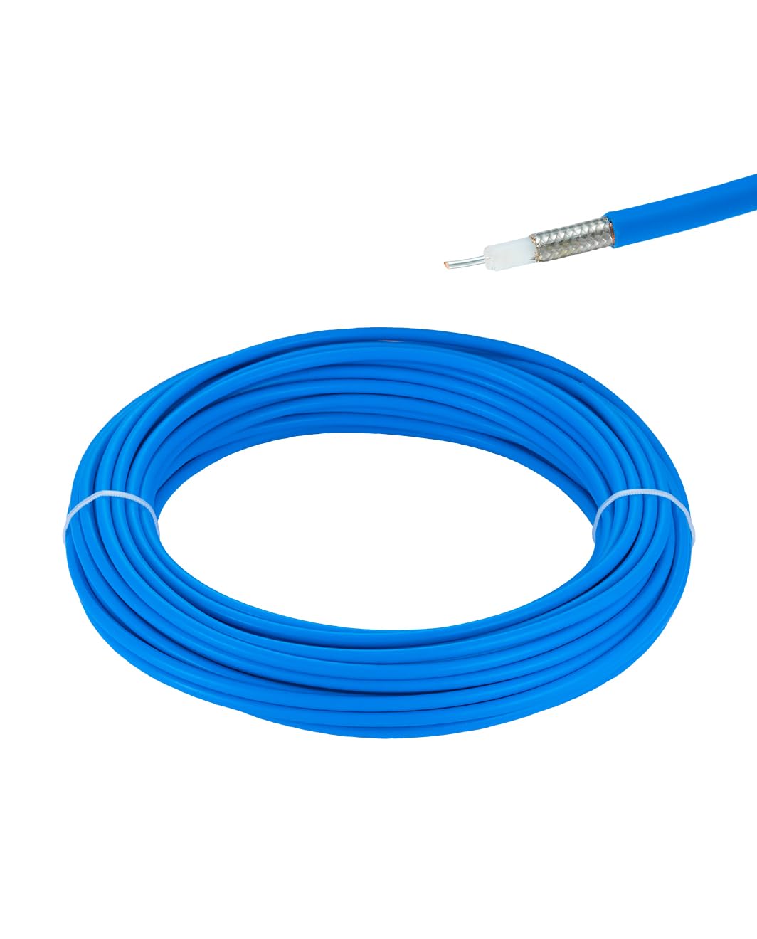 Vecys 49.2ft/15m RG402 Semi-Flexible RF Coaxial Cable RG402 .141'' Cable with FEP Blue Jacket