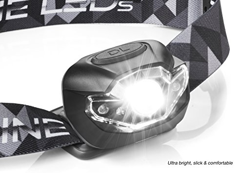 Ultra BRIGHT LED Headlamp - Fully Adjustable - Includes Red Beam - Fully Dimmable - Strobe Light - 100% Water Resistant - Perfect for: Camping, Running, Fishing, Reading, Hunting, DIY & Much More
