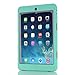 Ipad Mini Case, H&T(TM) Unique Silicone Design Soft Ipad Mini 3 In1 Hybrid Shockproof Protective Cover Case for Apple Ipad Mini 3/ 2/ 1 (Teal)