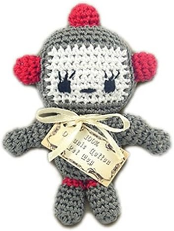 Mirage Pet Products 500-018 Knit Knacks Baby Bot Organic Cotton Dog Toy, Small