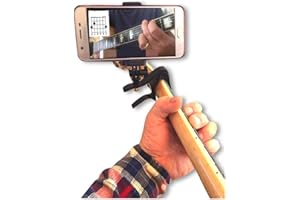 Smart-Po Smartphone Guitar Capo | Android and iPhone Compatible Dock Headstock Neck Clamp | Cell Phone Holder Aid Musicians | Electric or Acoustic Guitars