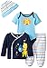 Disney Baby Boys' Winnie The Pooh 4 Piece Set,Navy/Lt. Blue/Multi, 3-6 Months