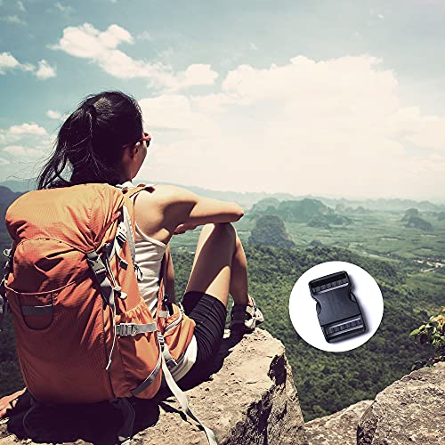 AXEN 4PCS Plastic Buckle, Dual Adjustable Side Quick Release Buckle for Bracelets Backpack Tactical Bag and Gear (1.25 inch)