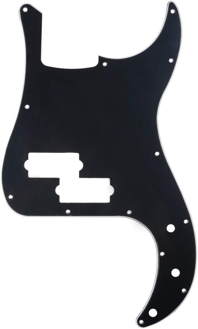 Musiclily 13 Hole P Bass Pickguard for Fender American/Mexican Standard Precision Bass,3Ply Black, Taille unique
