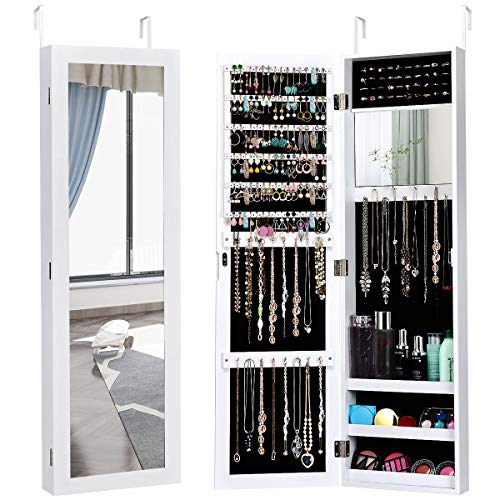 AUGESTER Door/Wall-Mounted Jewelry Cabinet, Jewelry organizer w