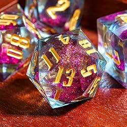 Cusdie Handmade DND Dice, Liquid Core Dice Set D&D