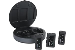 Mic (2 TX +1 RX+ Charging Case), Wireless Lavalier Microphone, 100m (328 ft) Range, Noise Cancellation, Low Latency, Wireless