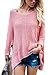 HOTAPEI Women's Oversized Off Shoulder Loose Knit High low Slit Side V Neck Pullover Sweaters