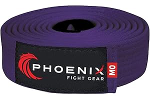 Phoenix Fight Gear Adult BJJ Belt for Jiu Jitsu, Brazilian Jiu Jitsu Belt with Ranking Sleeve Bar, IBJJF Competition Approved