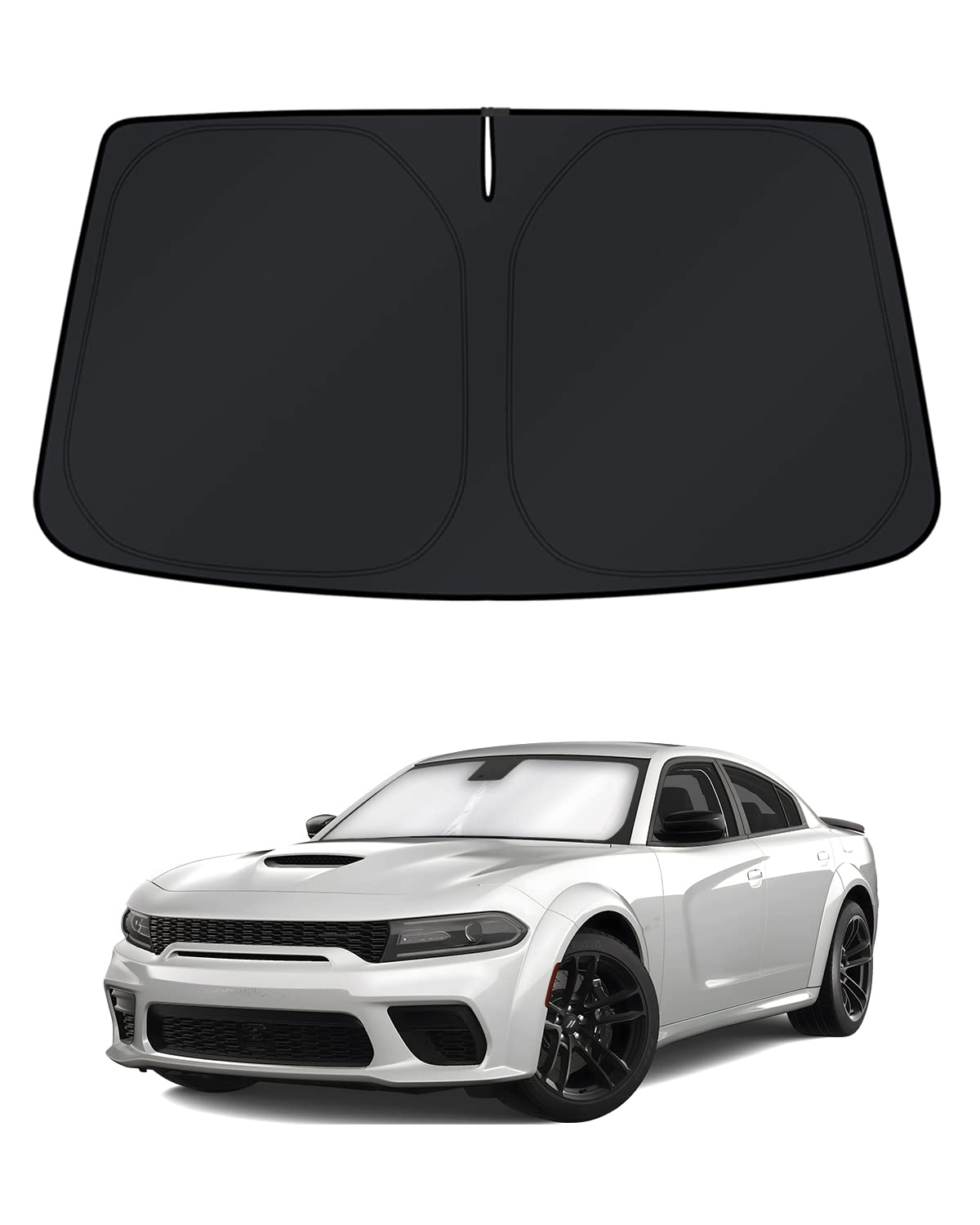 Photo 1 of KUST Windshield Sun Shade for Dodge Charger Accessories 2011-2023 Window Shade Sun Visor Cover Foldable Blocks UV Rays Keep Your Car Cooler