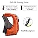 Rrtizan Adult Inflatable Swim Vest Life Jacket for Snorkeling,Suitable for 80-220lbs (Orange) ¡­