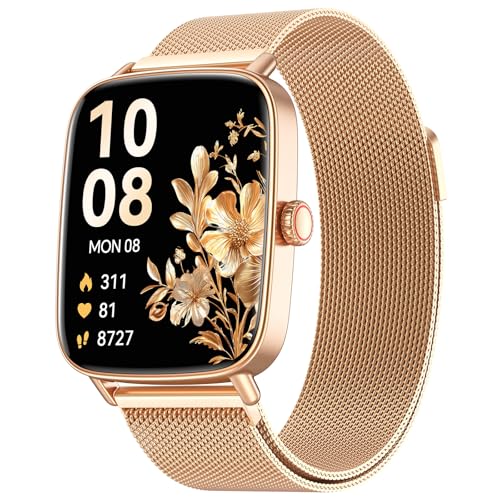 Women's Smartwatch with Phone Function, 1.85 Inch HD Watches with Heart Rate Sleep Monitor SpO2 Pedometer, 110+ Sports Modes, Fitness Watch, IP68 Waterproof Smart Watch Compatible with iOS/Samsung/Android