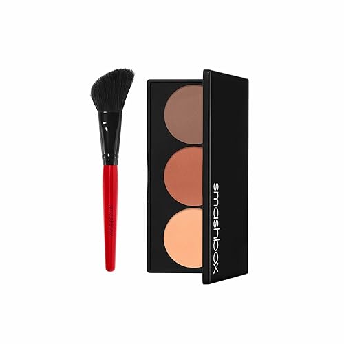 Smashbox Step-By-Step Contour Kit | Buildable, Highlight, Shapes + Brush, 0.4 Ounce, Medium/Deep