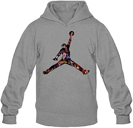 YYShirt Men's Michael Jordan Logo Hoodie Sweatshirt XX-Large Dark Grey