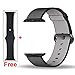 INTENY Woven Nylon Strap Buckle Replacement Wrist Bracelet with Silicone Band for Apple Watch Band Series 1 Series 2 42mm-Black
