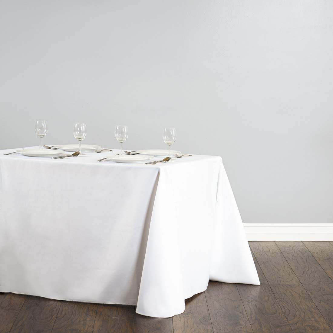 Namvo Extra Large Stain Resistant Rectangular Fabric Tablecloth 140x200cm - White