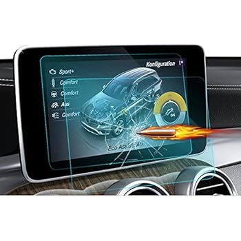 for Mercedes-Benz C Class Navigation Display Screen Protector Foils [2015-2018],TTCR-II Anti-Explosion Touch Screen Protector 6''x3.6'', Tempered Glass Console LCD Screen Protector[7 Inch]