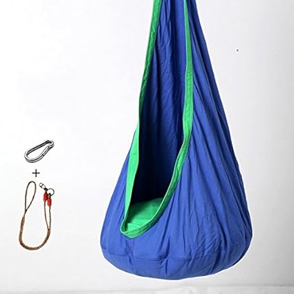 Gmintor Kid Hammock Cocoon Baby Pod Swing Child Hanging Seat Chair Cotton Fabric+PVC Inflatable Cushion