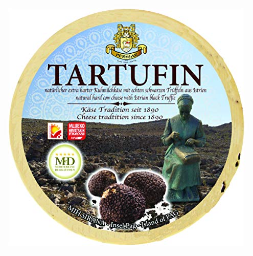 Ganzer Käselaib Pager Kuhmilchkäse Truffle cheese TARTUFIN ca. 2,4 kg Trüffel Käse - Sir am Stück aus Kroatien, Kolan…