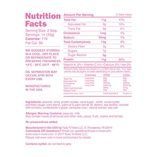 Nuts N More Nutrition Label 1stadenium