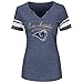 Los Angeles Rams Womens Game Tradition Navy Split Neck T-Shirt X-Large