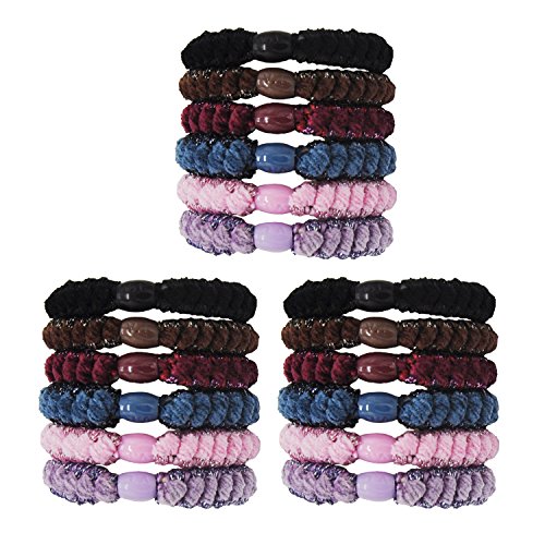 image for OMYSTYLE 18PCS Hair Elastics Hair Ties Ponytail Holders Soft and Stret
