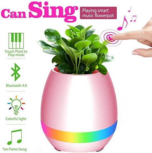 Music Flowerpot Swibe Smart Multi-color LED Light Wireless Bluetooth Speaker Round Plant Pots (whitout Plants)