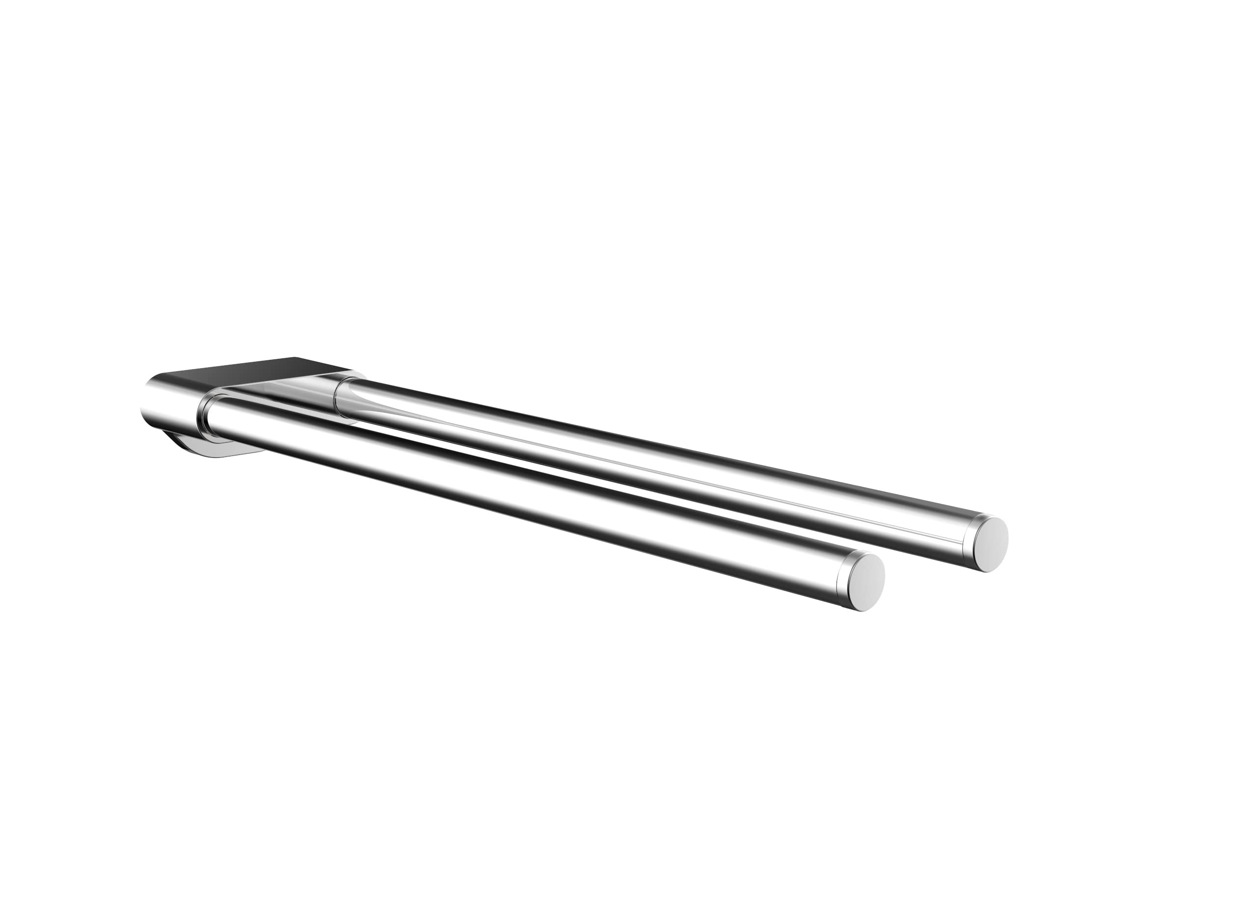 EMCO Flow Double Arm Wall Mounted Towel Rail Rigid Metal Towel Rail Bath Towel Holder Chrome