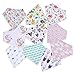 10-Pack Baby Girl Bandana Drool Bibs Gift Set for Drooling Teething by MiiYoung
