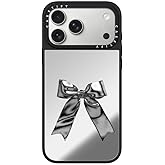 CASETiFY Mirror iPhone 17 Pro Max Case [Reflective/Compatible with Magsafe / 4.9 ft. 1X Military Grade Drop Protection] - Metallic Ribbon - Silver On Black