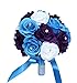 Angel Isabella Wedding Bouquet -9inch Turquoise Malibu, Purple, and White Artificial Roses