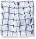 Crazy 8 Boys' Baby White Plaid Flat-Front Short