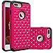iPhone 7 Plus Case,Berry Accessory(TM) Studded Rhinestone Crystal Bling Hybrid [ Dual Layer ] Armor Case Cover for iPhone 7 Plus With Free Berry logo stand holder (Rose/Black)