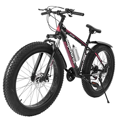 Fat Tire Mens Mountain Bike, 17-Inch/Medium High-Tensile Aluminum Frame,  21-Speed, 26-inch Wheels