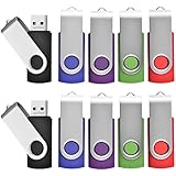 AreTop 2GB USB 2.0 Flash Drive Memory stick Fold Storage Thumb Stick Pen Swivel Design (10pcs Mix color)