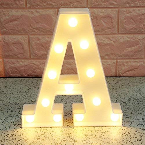 Questionno 3D Letter LED Night Light Wall Hanging Marquee Sign Alphabet Lamp Home Decor